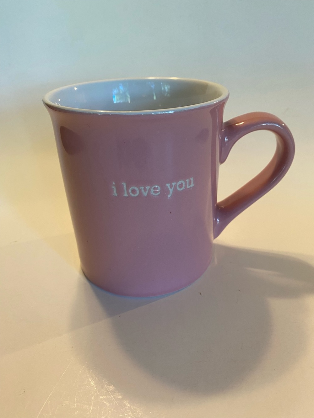 Love Your Mug “I Love You” Embossed Mauve Ceramic Mug 12oz